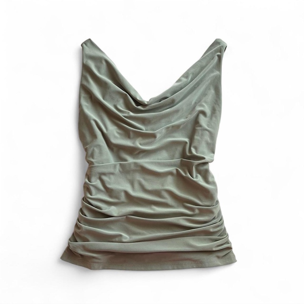Aritzia Green Cowl Neck Y2K Top